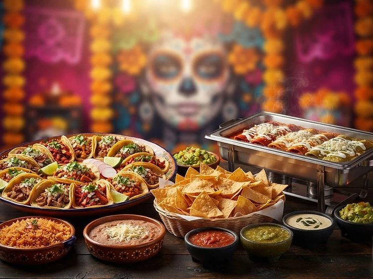 Mexican catering spread from Kasa Amigos