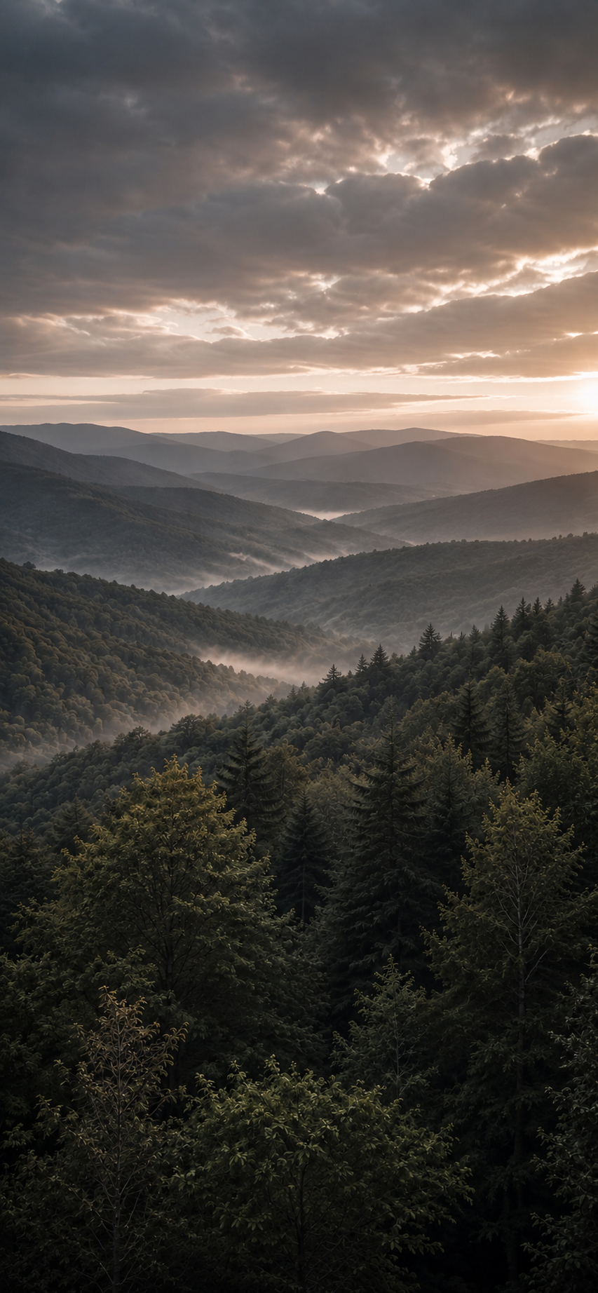 Mountain landscape at dawn