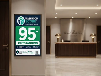 A boutique hotel displaying a Washroom Score of 95