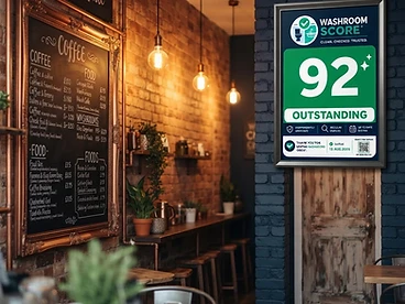 A independent café displaying a Washroom Score of 92
