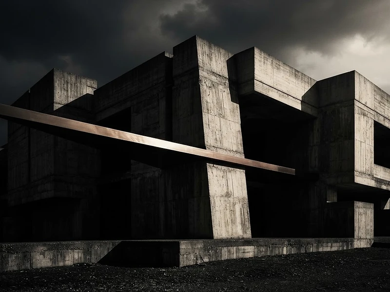 Structure architecturale monumentale en béton et acier