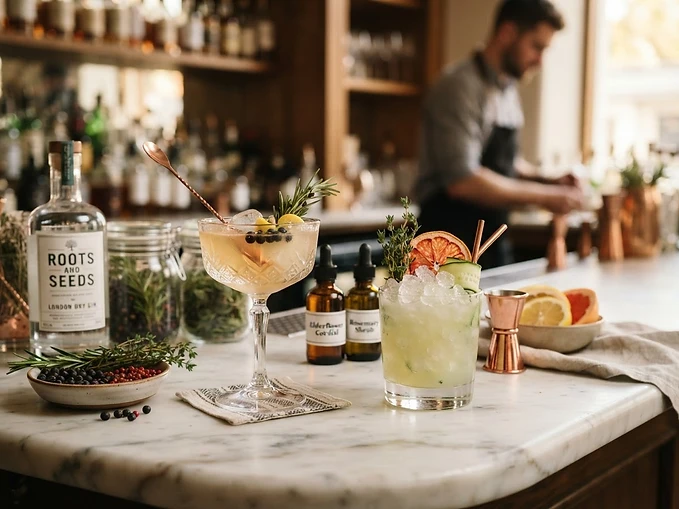 Roots + Seeds London Dry Gin cocktails