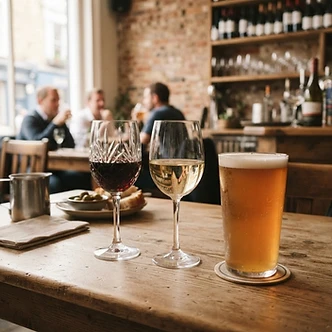 English wine and a pint of local craft ale