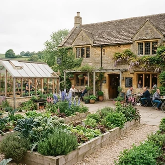 The Old Kennels café at Cirencester Park with kitchen garden