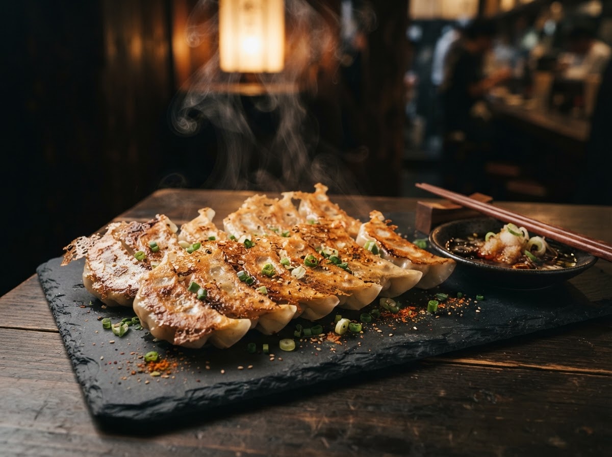 Gyoza with ponzu