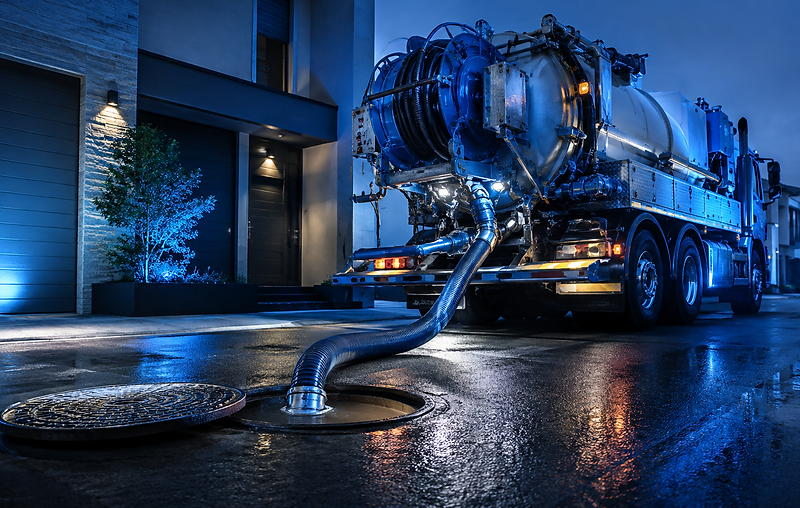 Dégorgement au camion hydrocureur