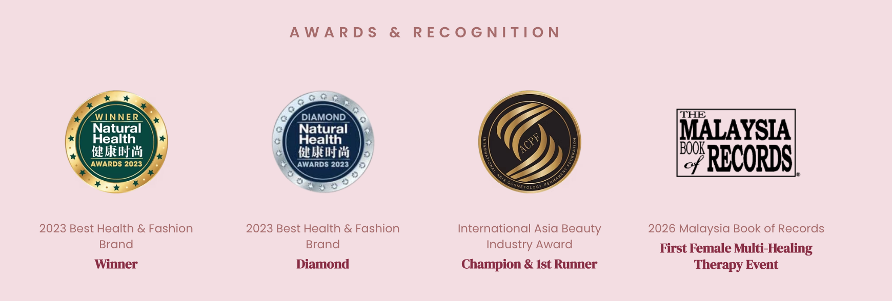 miyouth awards & recognition — Natural Health Awards, ACPF, Malaysia Book of Records
