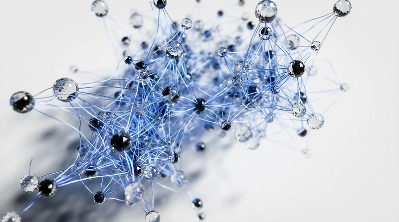 Abstract neural network of glass and light