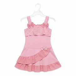 Assorted Kids Sleeveless Lace Ruffle Dress Wholesale