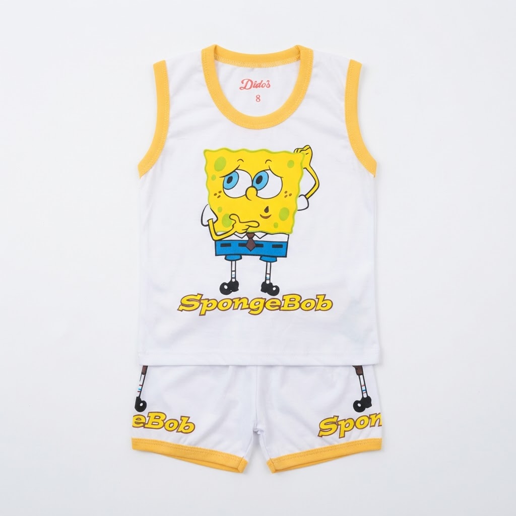 Kids Character Print Sando & Shorts Set (Dido's Brand)