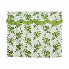 Elegant Floral Curtain Set with Ruffled Valance