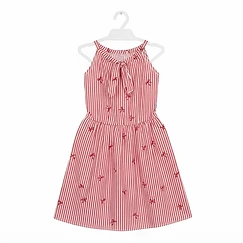 Girls' Striped Cotton Sleeveless Tiered Dress