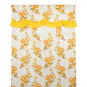 Floral Curtain with Ruffled Valance Polyester Fabric