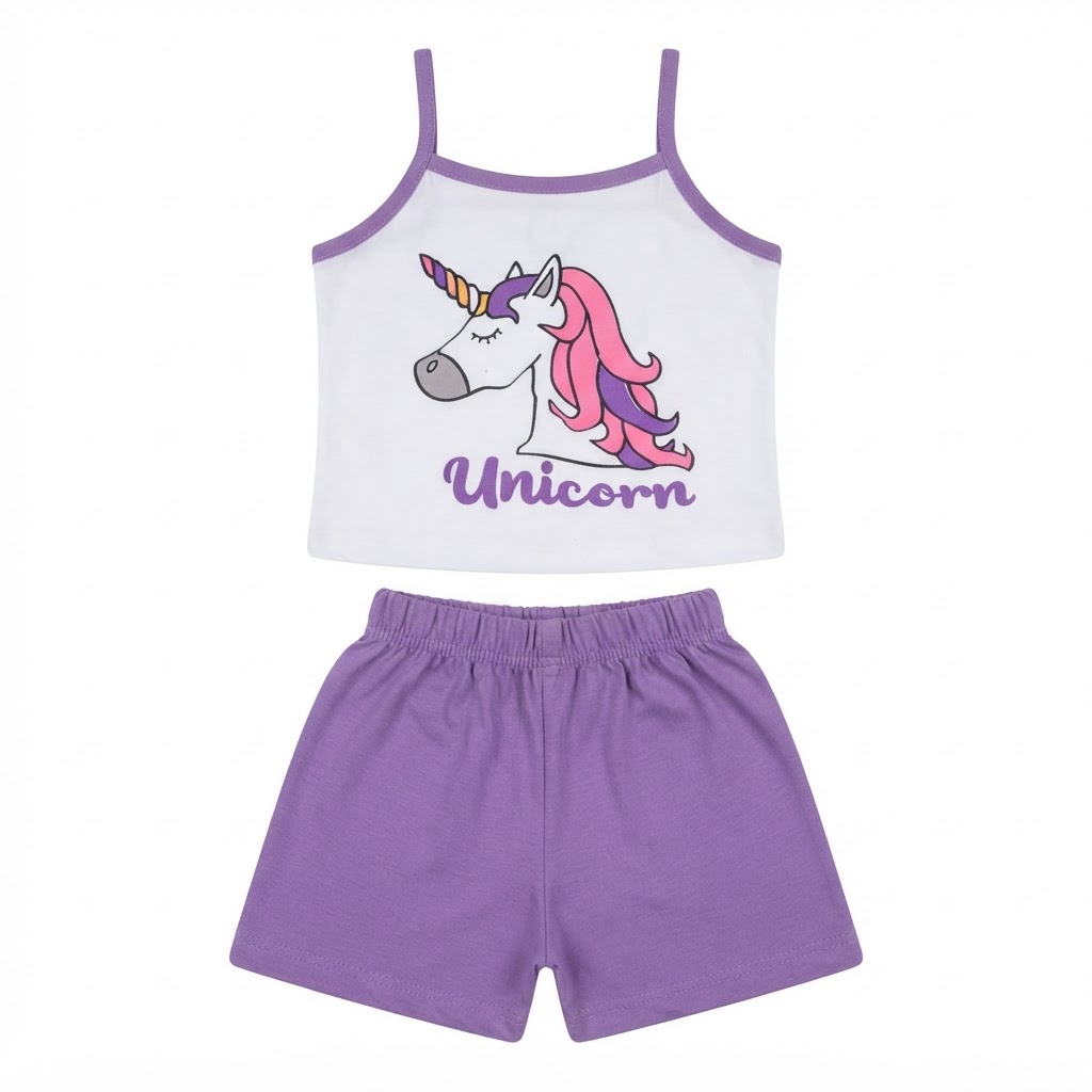 Kids Unicorn Sando and Shorts Set Wholesale