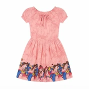Girls' Character Print Hem Casual Dress - Cotton Floral/Tropical