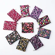 Wholesale Floral Zipper Coin Purse Fabric Pouch