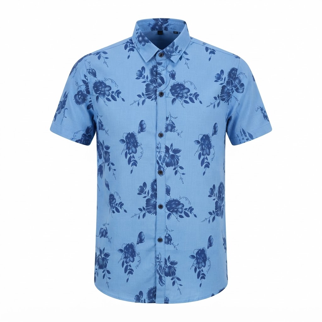 Wholesale Men's Printed Floral Button-Down Casual Shirts