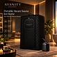 Ayanity Restore portable steam sauna in a luxury spa room at sunset
