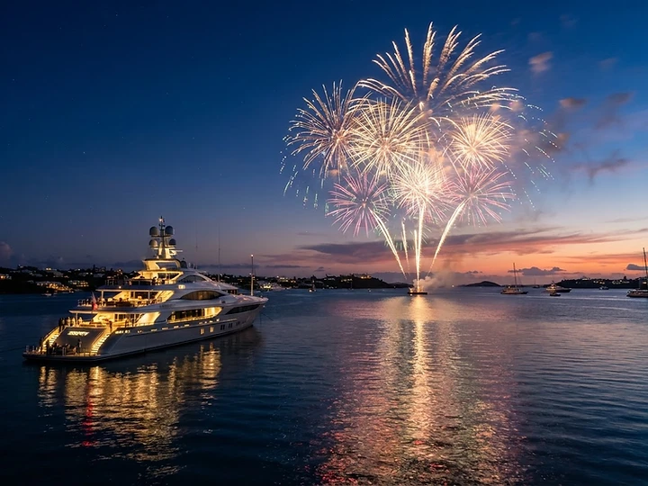 Yacht fireworks experience in Bermuda