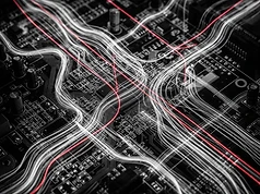 Abstract circuitry and data light trails