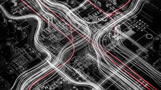 Abstract circuitry and data light trails