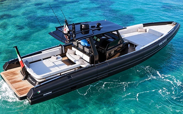 Novamarine Black Shiver 120 maxi RIB in the waters of Sardinia
