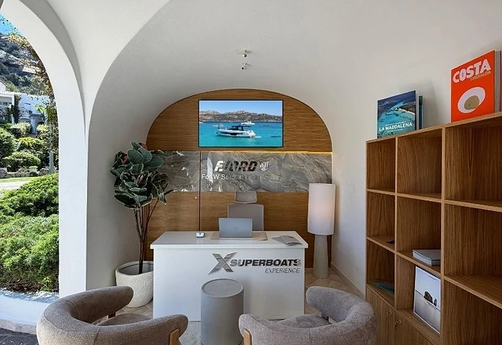 The XSuperBoats and FJORD office at W Sardinia, Poltu Quatu