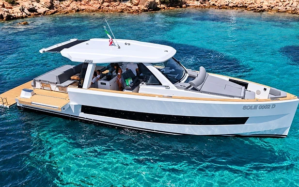 FJORD 490 Open luxury yacht available for charter in Sardinia