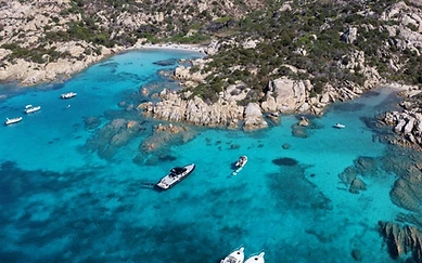 Luxury yacht exploring the La Maddalena Archipelago