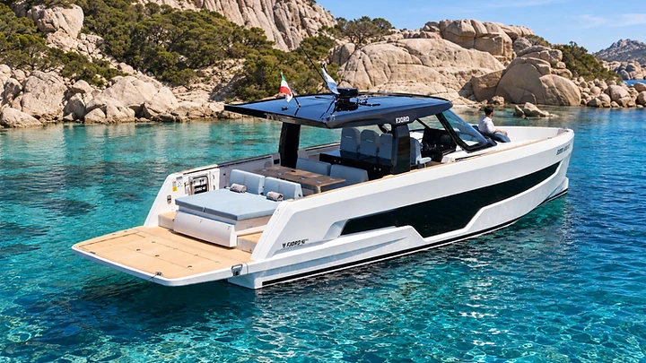 FJORD 41 XL luxury yacht cruising in Sardinia
