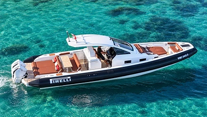 Tecnorib Pirelli 42 maxi RIB available for charter in Sardinia