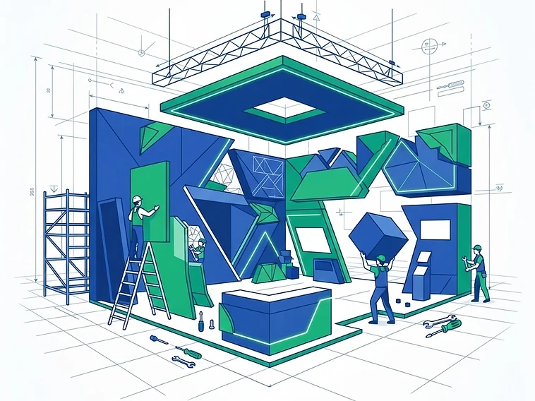 Premium Messebau Illustration