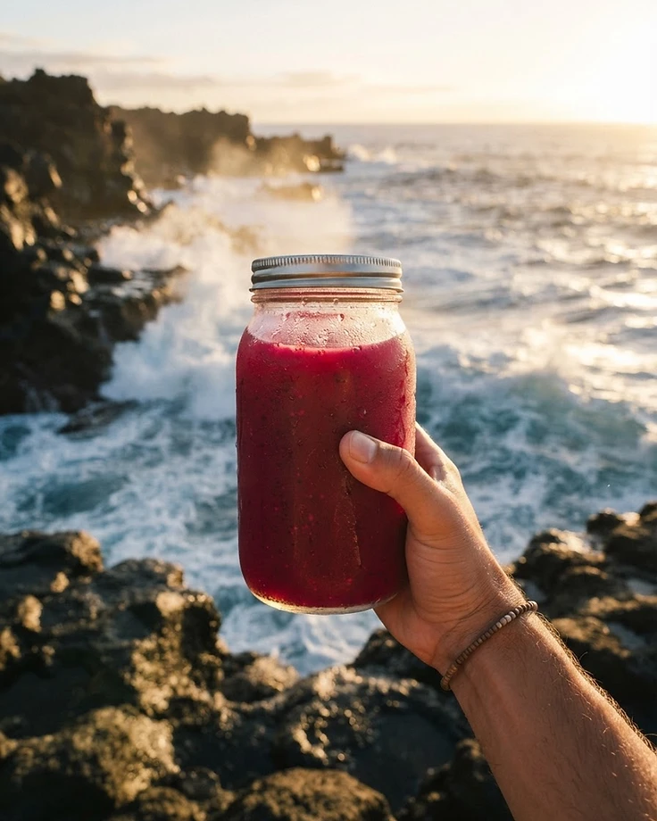 Fresh-pressed juice on Maui