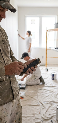 Contractor reviewing an estimate in the field