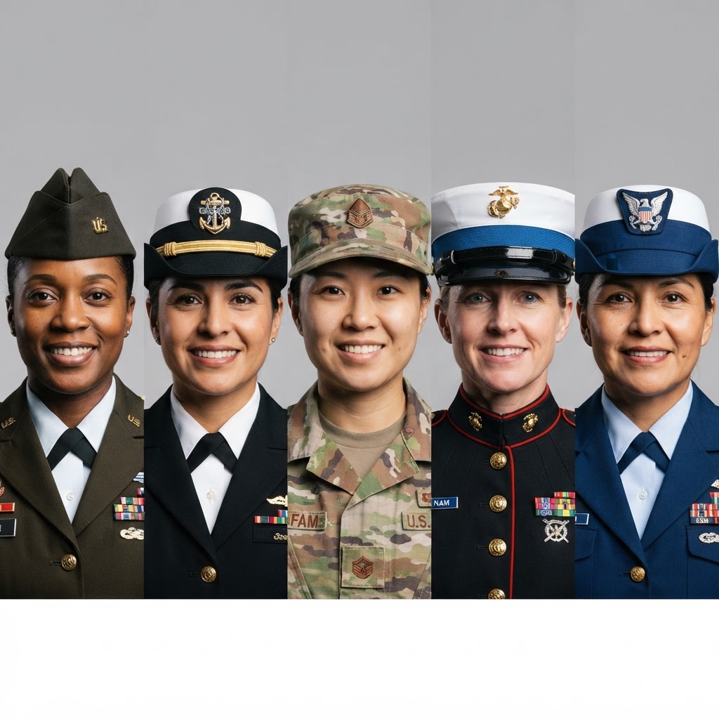 Women veterans representing all branches of the US military