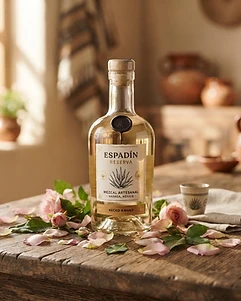 Mezcal Artesanal Infusionado con Pétalos de Rosa