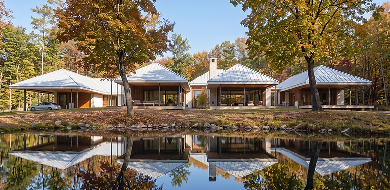 Pavilions above the pond