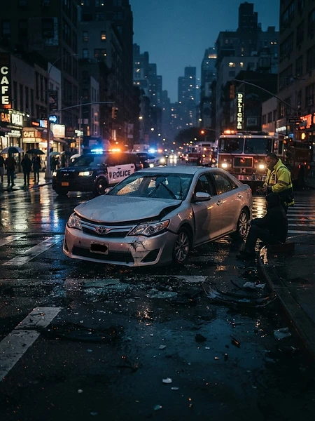 Vehículo accidentado en intersección