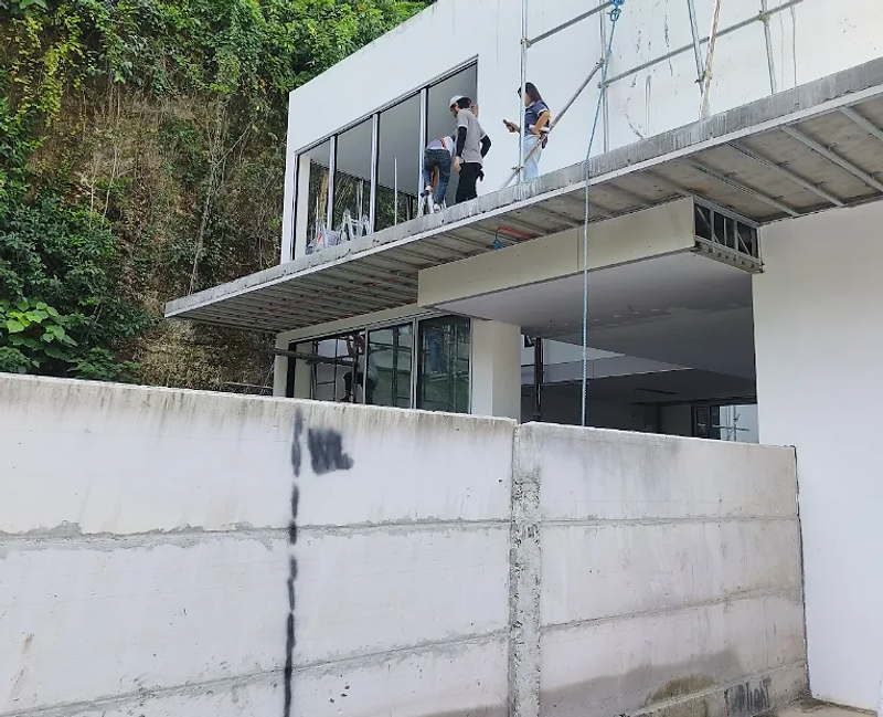 Strato Builders skyscraper project at golden hour
