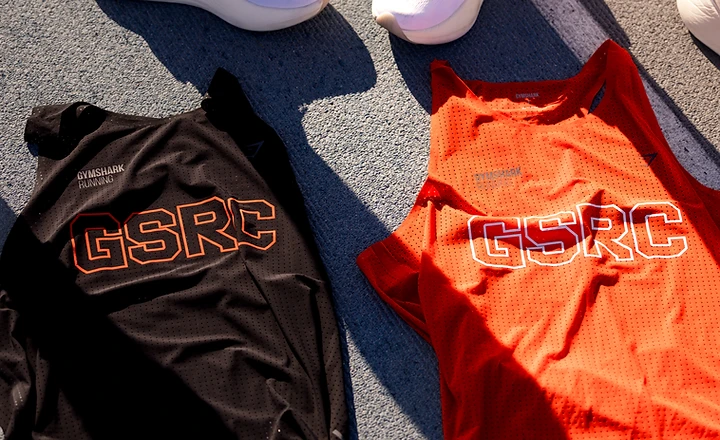 Gymshark Running product flatlay