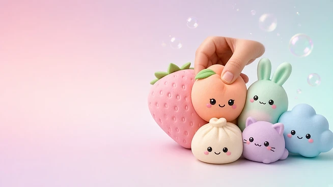 A colorful pile of squishy toys and fidget stress toys