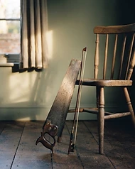 A carpenter's saw played with a violin bow