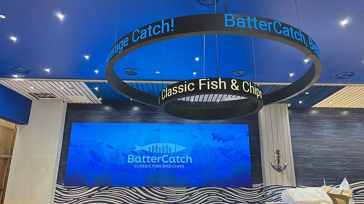 Dual Circular LED Displays — BatterCatch, AEON Mall Tebrau City — Corporate in Johor Bahru