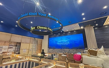 Dual Circular LED Displays — BatterCatch, AEON Mall Tebrau City — Corporate LED display in Johor Bahru