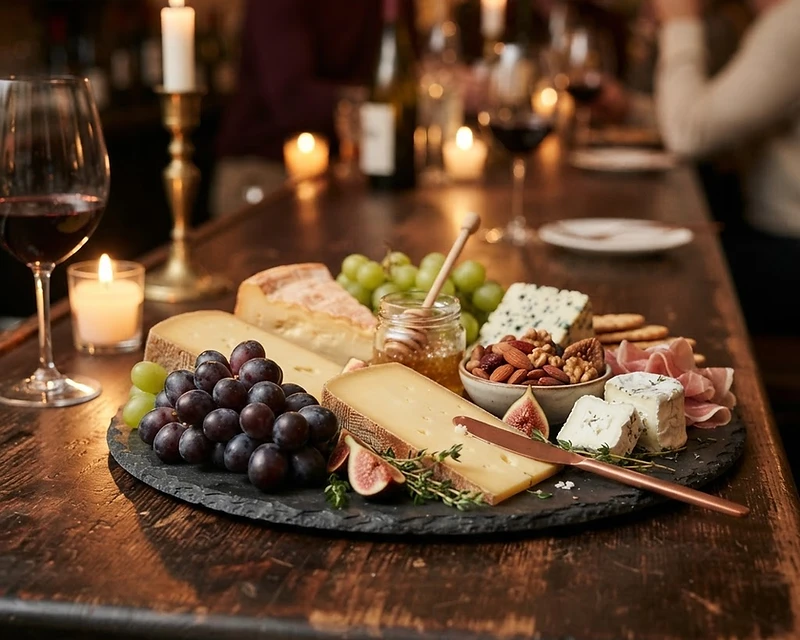 Artisanal cheese platter served at SBK