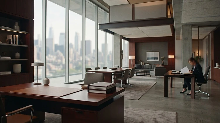 A sophisticated quiet work environment