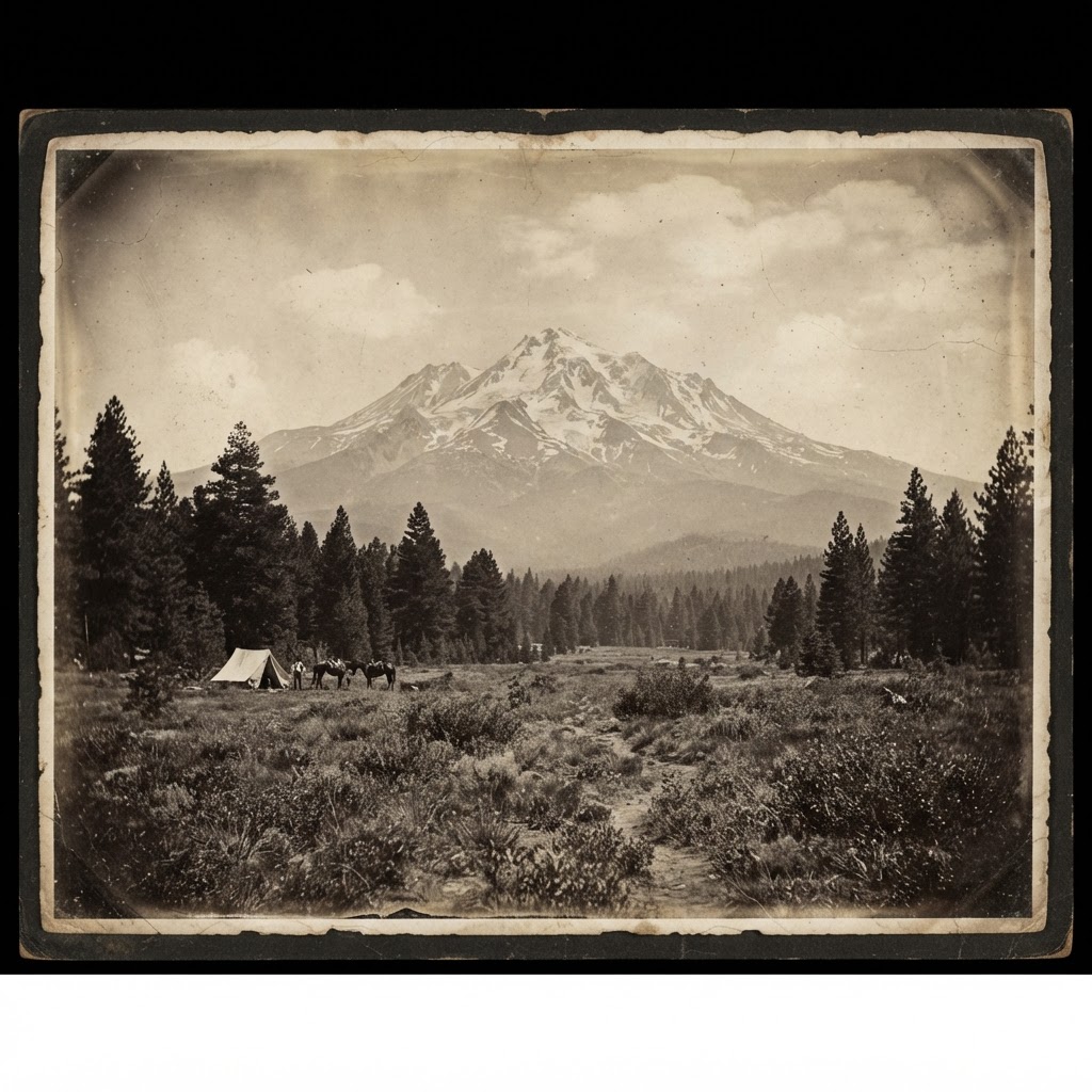 Historic photograph of Mount Shasta, Northern California
