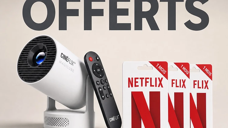 Cinéflix Magicube + télécommande + 3 cartes Netflix d'un mois