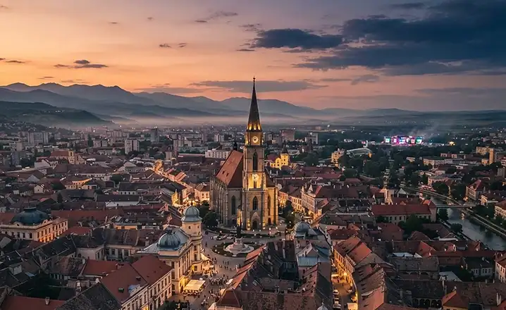 Cluj-Napoca, Transilvania at golden hour