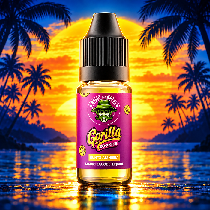 Magic Farmers Gorilla Cookies 10 ml – Originalflasche Runtz Amnesia vor Cali-Sonnenuntergang